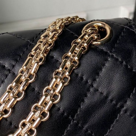 Replica Borsa Chanel Reissue 2.55 26S pelle rugosa/gonfia Double Flap A37586 nera Imitazione Fake