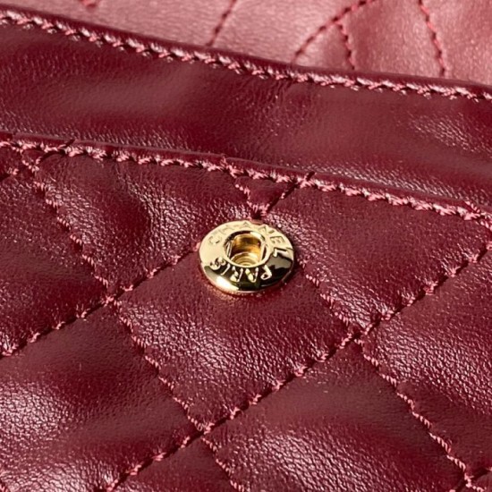Replica Borsa Chanel Reissue 2.55 26S pelle rugosa/gonfia Double Flap A37586 Borgogna Imitazione Fake