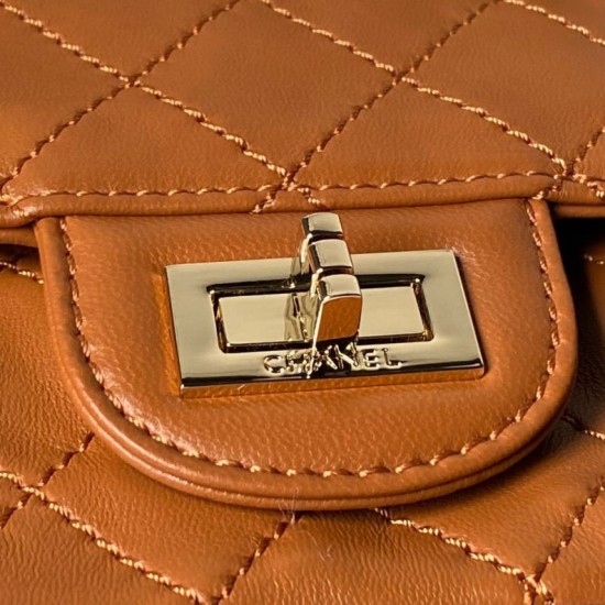 Replica Borsa Chanel Reissue 2.55 26S pelle rugosa/gonfia Double Flap A37586 Giallo Imitazione Fake