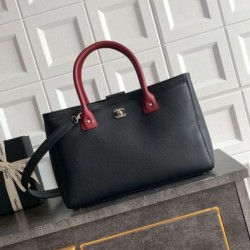 Replica Borsa tote grande Chanel Executive Cerf nera/bordeaux Imitazione Fake