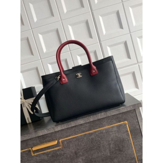 Replica Borsa tote grande Chanel Executive Cerf nera/bordeaux Imitazione Fake