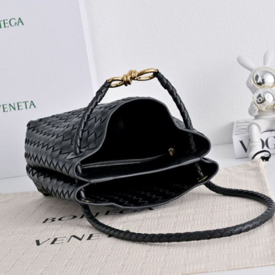 Replica Borsa a secchiello piccola Andiamo di Bottega Veneta Nero Imitazione Fake