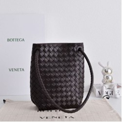 Replica Borsa a secchiello piccola Andiamo di Bottega Veneta Borgogna Imitazione Fake