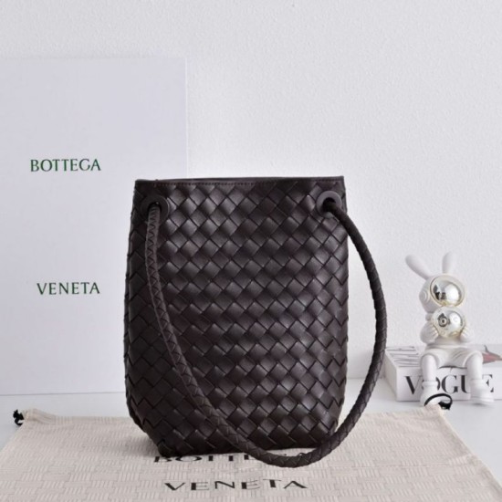 Replica Borsa a secchiello piccola Andiamo di Bottega Veneta Borgogna Imitazione Fake