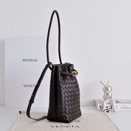 Replica Borsa a secchiello piccola Andiamo di Bottega Veneta Borgogna Imitazione Fake