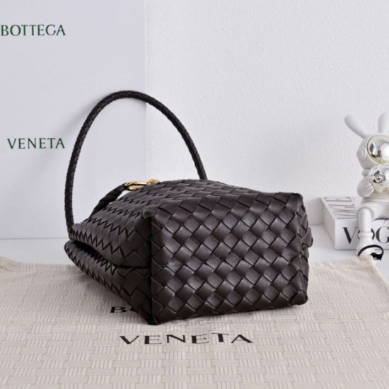 Replica Borsa a secchiello piccola Andiamo di Bottega Veneta Borgogna Imitazione Fake