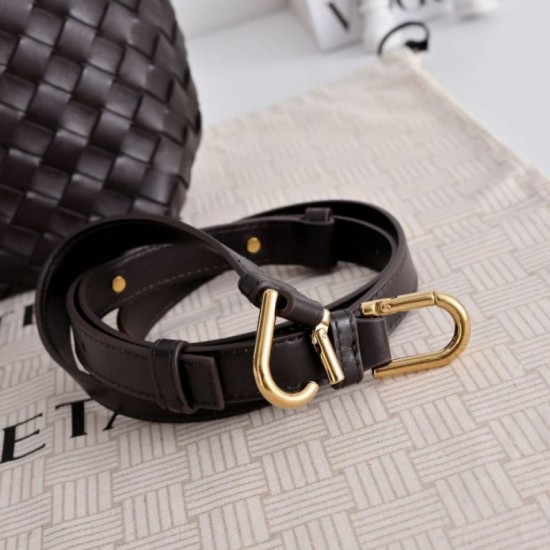 Replica Borsa a secchiello piccola Andiamo di Bottega Veneta Borgogna Imitazione Fake