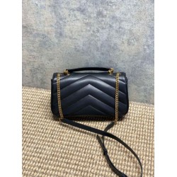 Replica Borsa piccola YSL Saint Laurent Loulou trapuntata nera Imitazione Fake