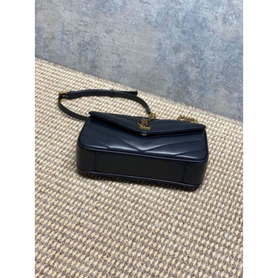 Replica Borsa piccola YSL Saint Laurent Loulou trapuntata nera Imitazione Fake