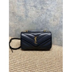 Replica Borsa piccola YSL Saint Laurent Loulou trapuntata nera Imitazione Fake