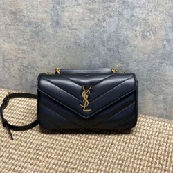 Replica Borsa piccola YSL Saint Laurent Loulou trapuntata nera Imitazione Fake