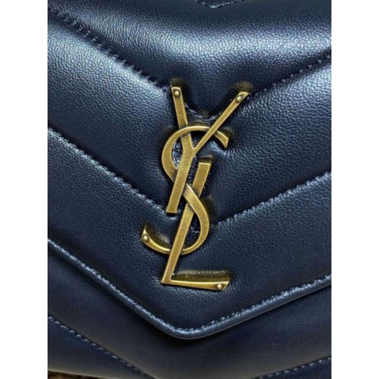 Replica Borsa piccola YSL Saint Laurent Loulou trapuntata nera Imitazione Fake