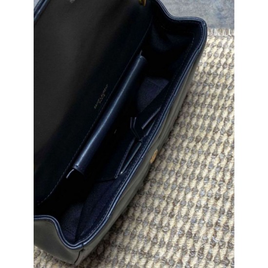 Replica Borsa piccola YSL Saint Laurent Loulou trapuntata nera Imitazione Fake