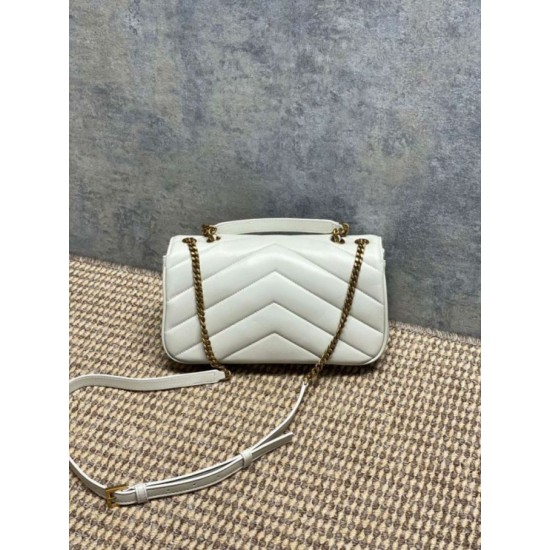 Replica Borsa piccola YSL Saint Laurent Loulou trapuntata nera Imitazione Fake