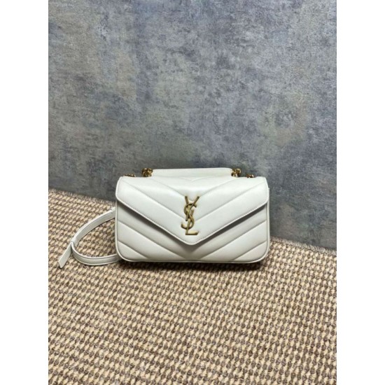 Replica Borsa piccola YSL Saint Laurent Loulou trapuntata nera Imitazione Fake