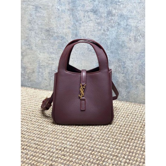 Replica Borsa tote YSL Saint Laurent Le 5 à 7 Bea Baby Bordeaux Imitazione Fake