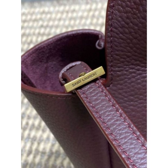 Replica Borsa tote YSL Saint Laurent Le 5 à 7 Bea Baby Bordeaux Imitazione Fake