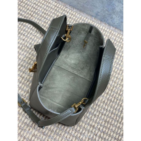 Replica Borsa tote YSL Saint Laurent Le 5 à 7 Bea Baby Verde Scuro Imitazione Fake