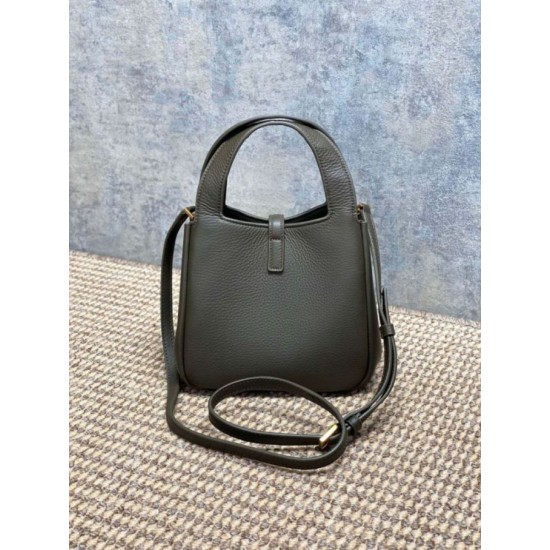 Replica Borsa tote YSL Saint Laurent Le 5 à 7 Bea Baby Verde Scuro Imitazione Fake
