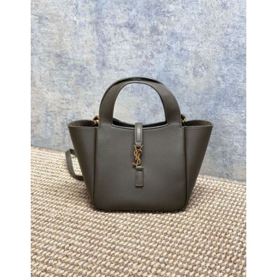 Replica Borsa tote YSL Saint Laurent Le 5 à 7 Bea Baby Verde Scuro Imitazione Fake