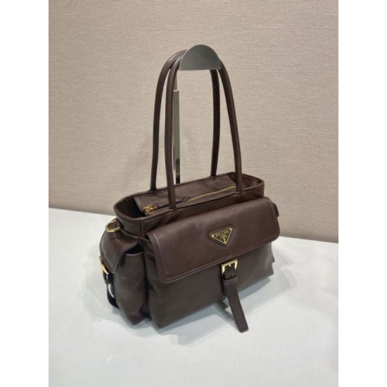 Replica Borsa tote media Prada Explore nappa 1BG596 bordeaux Imitazione Fake