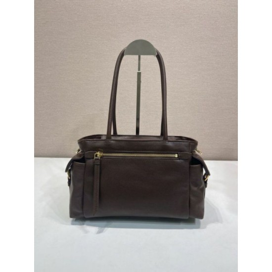 Replica Borsa tote media Prada Explore nappa 1BG596 bordeaux Imitazione Fake