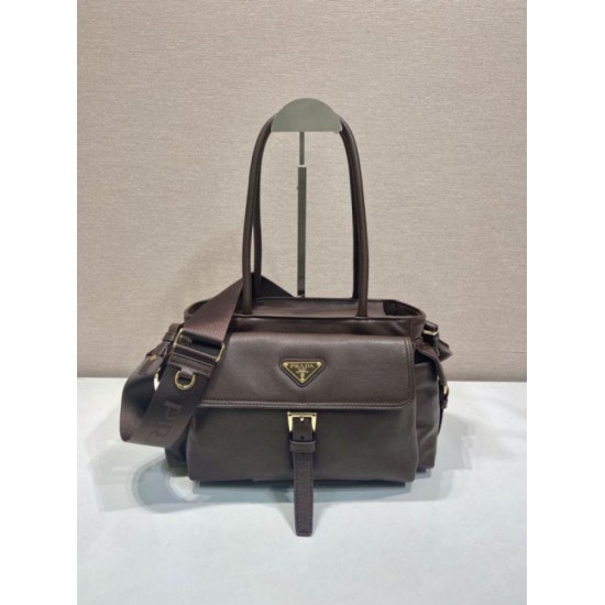 Replica Borsa tote media Prada Explore nappa 1BG596 bordeaux Imitazione Fake