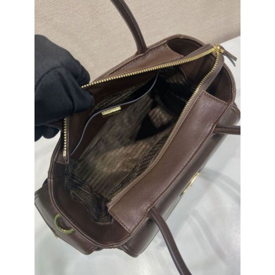 Replica Borsa tote media Prada Explore nappa 1BG596 bordeaux Imitazione Fake
