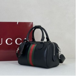 Replica Borsa da viaggio piccola Gucci Web Trademark 866980 nera Imitazione Fake