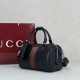 Replica Borsa da viaggio piccola Gucci Web Trademark 866980 nera Imitazione Fake