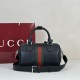 Replica Borsa da viaggio piccola Gucci Web Trademark 866980 nera Imitazione Fake