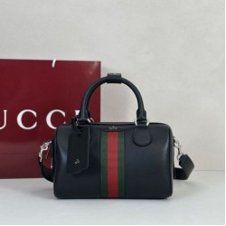 Replica Borsa da viaggio piccola Gucci Web Trademark 866980 nera Imitazione Fake