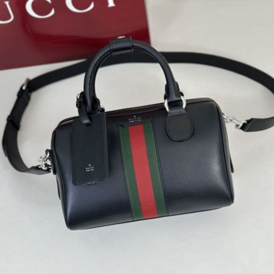 Replica Borsa da viaggio piccola Gucci Web Trademark 866980 nera Imitazione Fake