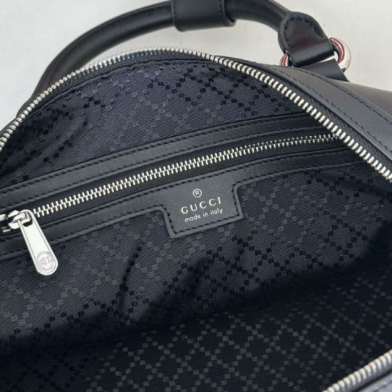 Replica Borsa da viaggio piccola Gucci Web Trademark 866980 nera Imitazione Fake