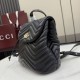 Replica Zaino Gucci Mini GG Marmont matelassé a chevron Nero Imitazione Fake