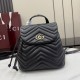 Replica Zaino Gucci Mini GG Marmont matelassé a chevron Nero Imitazione Fake