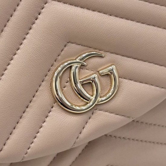 Replica Zaino Gucci Mini GG Marmont matelassé a chevron Rosa Imitazione Fake