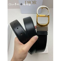 Replica Cintura reversibile Dior 30 Montaigne con fibbia a CD con logo 35MM Nero Imitazione Fake