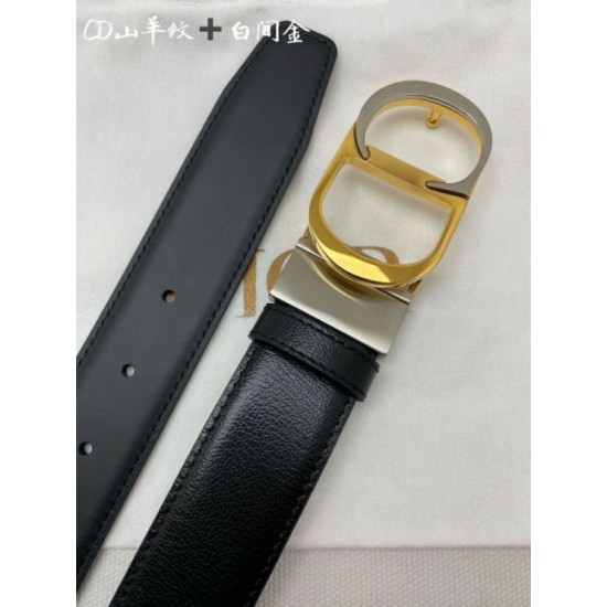 Replica Cintura reversibile Dior 30 Montaigne con fibbia a CD con logo 35MM Nero Imitazione Fake