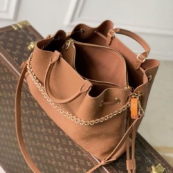 Replica Borsa tote Louis Vuitton Bella Mahina M27443 Marrone Imitazione Fake