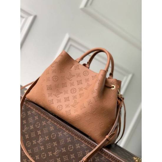 Replica Borsa tote Louis Vuitton Bella Mahina M27443 Marrone Imitazione Fake