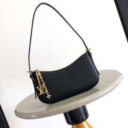 Replica Borsa Louis Vuitton Pochette LV Bloom M25525 Nera Imitazione Fake