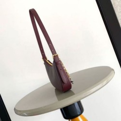 Replica Borsa Louis Vuitton Pochette LV Bloom M25650 Borgogna Imitazione Fake