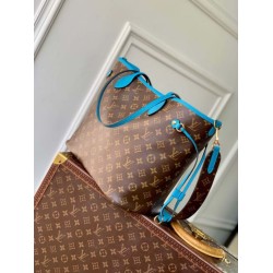 Replica Borsa a tracolla LV Monogram Inside Out Neverfull MM M13753 Blu Imitazione Fake