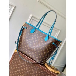 Replica Borsa a tracolla LV Monogram Inside Out Neverfull MM M13753 Blu Imitazione Fake