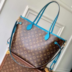 Replica Borsa a tracolla LV Monogram Inside Out Neverfull MM M13753 Blu Imitazione Fake
