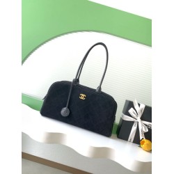 Replica di alta qualità Borsa Chanel 26S Maxi Bowling AS6211 scamosciata di vitello blu scuro Imitazione