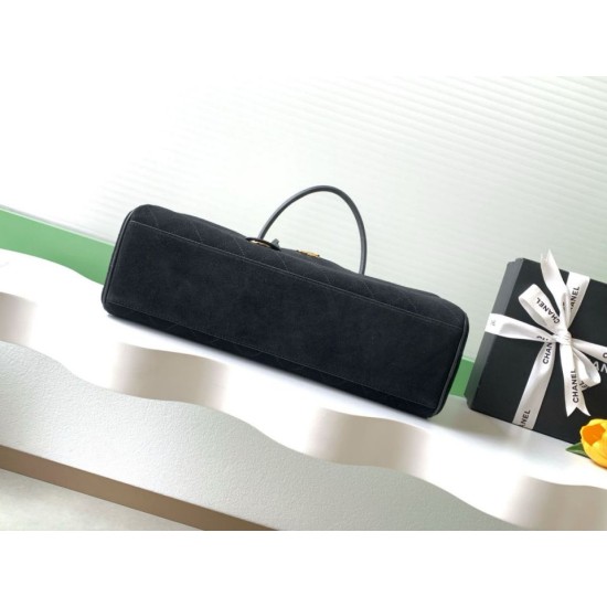 Replica di alta qualità Borsa Chanel 26S Maxi Bowling AS6211 scamosciata di vitello blu scuro Imitazione