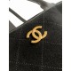 Replica di alta qualità Borsa Chanel 26S Maxi Bowling AS6211 scamosciata di vitello blu scuro Imitazione