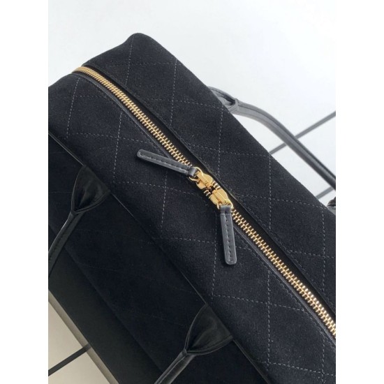 Replica di alta qualità Borsa Chanel 26S Maxi Bowling AS6211 scamosciata di vitello blu scuro Imitazione